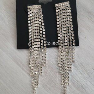 Chandelier Long Waterfall Pierced Earrings NWT